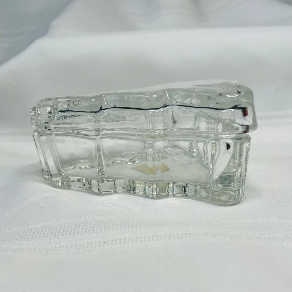 MIKASA Crystal Tannenbaum Double Tree‎ Lidded Box Holiday Gift Decor IOB EUC VTG